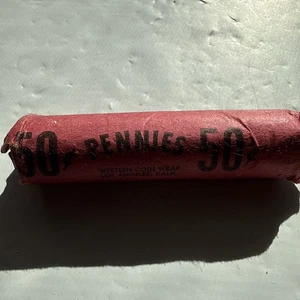 Uncirculated Roll 1958-P Lincoln Penny NO Mint Mark - RARE! - Picture 1 of 3