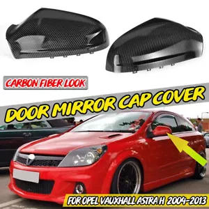 Espejo retrovisor exterior fibra óptica carbono tapa espejo para Opel Vauxhall Astra H 2004-2013 - Imagen 1 de 9