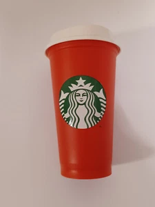 STARBUCKS Reusable Plastic Coffee Cup Black and RED 16oz/ 473ml NEW - Picture 1 of 10