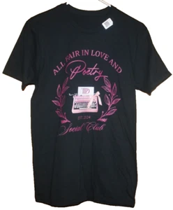 Camiseta All Fair In Love And Poetry Gráfica Negra Talla S Mujer Ropa Nueva con Etiquetas - Imagen 1 de 4