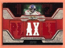 2008 TOPPS TRIPLE THREADS PLAXICO BURRESS TRIPLE JERSEY 13/17!!
