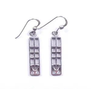 Pendientes colgantes de plata esterlina 925 diseño Charles Rennie Mackintosh - Imagen 1 de 8