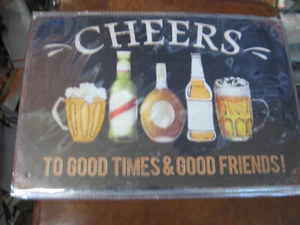 Cheers To Good Times & Good Friends!- Metal Sign 8x12~ NEW FREE SHIPPING - Picture 1 of 1
