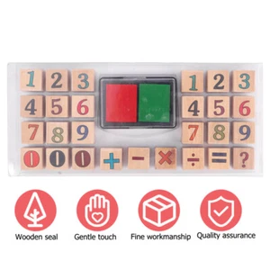 Holzstudiensiegel Kind Nummernstempel Für Kinder Stampfer Spielzeug - Bild 1 von 12