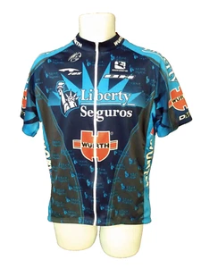 Vintage Giordana Liberty Seguros Cycling Jersey Men's Full Zip Size XL 5 52 - Foto 1 di 4