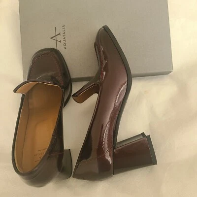 Zapatos de salón para mujer Aquatalia Michelle de charol resistente al agua borgoña talla 9,5 Foto 1 de 4