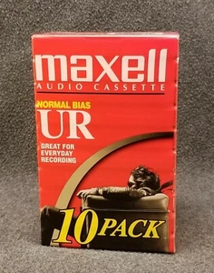 Maxell UR 90 Minute Blank Audio Cassette Tapes Normal Bias 10 Pack - Picture 1 of 4
