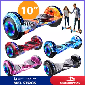 7/10" Portable Electric Hoverboard Bluetooth Speaker LED Self Balancing Scooter - Picture 1 of 25