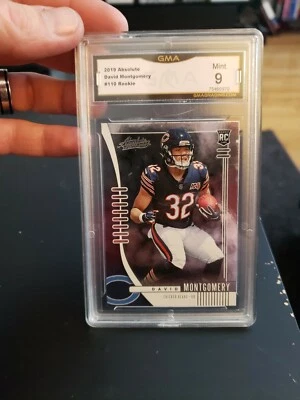 2019 Absolute David Montgomery Rookie RC GMA Mint 9 Chicago Bears - Image 1 of 4
