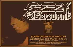 Ozzy Osbourne 1991 Edinburgh Scotland Framed Concert Poster - Picture 1 of 2