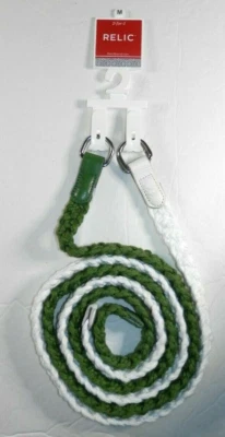 Relic Braided Web Belts - Double D Ring Buckle MEDIUM Green White 40" NWT - Image 1 of 4