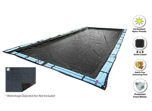 Deluxe  Rectangle Swimming Pool In-ground Winter Cover - (Choose Size) - Picture 1 of 17