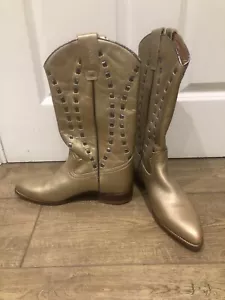 Gold Sancho hand made, leather ‘Western’ festival boots, EU 41. - Picture 1 of 11