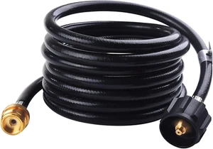 12FT Propane Gas Hose Adapter 1lb to 20lb w/ Gauge for Weber Q Grill Camp Stove - Picture 1 of 8