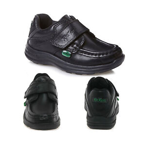 Kickers Orin JM Black Leather Boys School Shoes