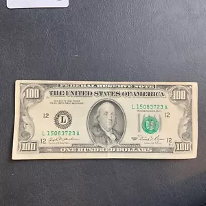 Lightly Circulated Small Head $100 bill (One Hundred Dollar Bill) - Series 1981 - Picture 1 of 5