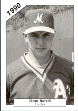 1990 Modesto A's Chong #1 Dean Borelli Methuen Massachusetts MA Baseball Card