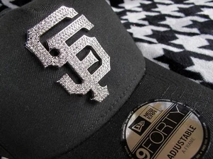 San Francisco Giants Rhinestone Diamonds New Era 9FORTY A-Frame Adjustable Cap - Picture 1 of 11
