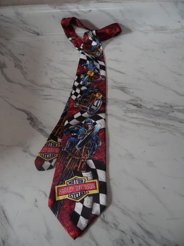 Vintage 1994 Ralph Marlin Harley Davidson "Harley Motorcycles" Men's Neck Tie Cover