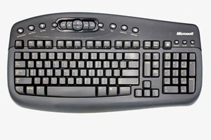 MICROSOFT WIRELESS MULTIMEDIA KEYBOARD 1.1 RETRO VINTAGE COMPUTING - Picture 1 of 2