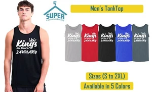 Weißes KINGS Are Born In JANUARY TANK TOP The Best Birthday Tee Geburtstag Tanks - Bild 1 von 7