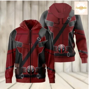 Deadpool Costume 3D HOODIE HALLOWEEN GIFT CHRISTMAS GIFT BEST PRICE OVER PRINT - Picture 1 of 3