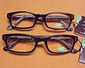 Lote de 2 gafas de lectura con bisagra de resorte negro Nicole Miller para mujer Channing +1,50 - Imagen 1 de 6