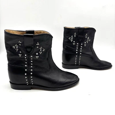 Isabel Marant Cluster Crisi Botines Cuero Negro Tachonado 6.5 37 Foto 1 de 4