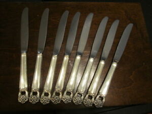 Set of 8 Knives Rogers Mixed Set Crafting Supplies O Lashar item #4228 Patina Vintage Silverware