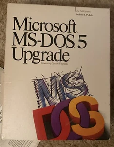 1991 Microsoft MS-DOS 5 Upgrade 3.5" Disks in Box with Manuals - Picture 1 of 7