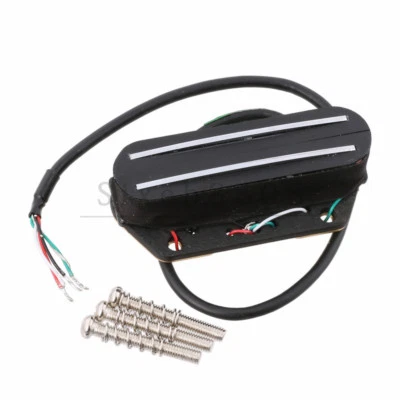 Guitar Bridge Pickup Chrome Dual Rail for Telecaster Tele Black - Image 1 of 4