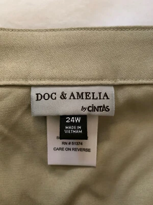 Khaki Chino Shorts Women’s Size 24W Doc & Amelia By Cintas Pockets Uniform - Image 1 of 3