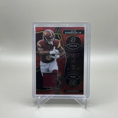 2022 Panini Select Brian Robinson Jr RC Draft Selections Patch Red Prizm Rookie - Image 1 of 2