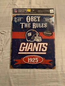 New York Giants NFL Embossed Metal Wall Sign 15"x12" Party Animal Brand New - Picture 1 of 1