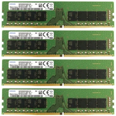 Samsung 128GB (4X32GB ) DDR4 2666MHz PC4-21300 UDIMM Memory Ram M378A4G43MB1-CTD - Image 1 of 4