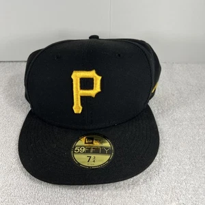 New Era 59fifty Pittsburgh Pirates Black Fitted SZ 7 3/4 61.5 cm MLB On-Field - Picture 1 of 12