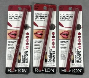 Lot of 3 Revlon ColorStay Longwear Lip Liner 670 WINE *NEW/SEALED* - Picture 1 of 7