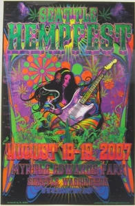 Poster lenticolare animato 3D Richard Biffle vintage NUOVO HempFest 07 psichedelico - Foto 1 di 3