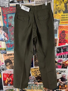 Vtg USMC Marine Corps Trousers Mens 31x29 Poly Wool Tropical Green Utility Pant - Picture 1 of 12
