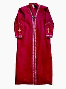 Vintage Ken Berry Originals Klerus Pastor Priester Chor Rot & Gold 2-teilig Kirchengewand - Bild 1 von 7