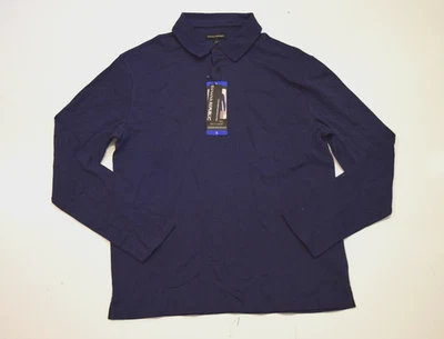 BANANA REPUBLIC Blue Long Sleeve Luxe Touch Polo Shirt Size Large NWT Mens - Image 1 of 3