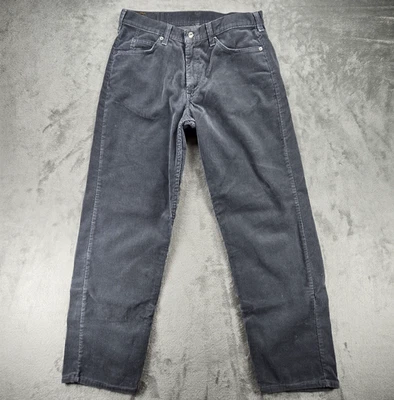 VTG Levis 565 Jeans Mens 33x34 Gray Corduroy Loose Fit Wide Leg White Tab 90s - Image 1 of 4