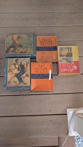 Lote de (5) Rompecabezas Tuco Vintage Art Deco Cajas Originales - Imagen 1 de 13