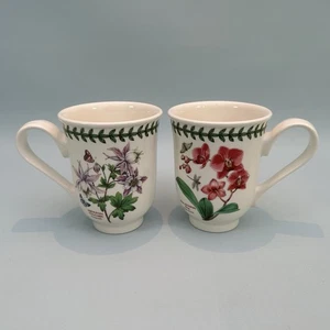 Portmeirion Exotic Botanic Garden 2 Mugs 300ml - Moth Orchid & Dragonfly - Picture 1 of 11