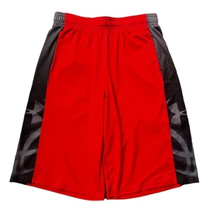 Pantalones cortos de baloncesto Under Armour LG holgados rojos y negros para niños - Imagen 1 de 4