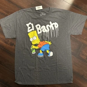 Camiseta de manga corta gris oscuro de Los Simpson El Barto para hombre talla grande - Imagen 1 de 4