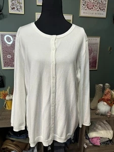 Talbots Long Sleeve Cardigan White NWT size XL - Picture 1 of 4
