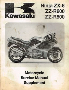 Kawasaki Service Manual Supplement for Ninja ZX-6 ZZ-R600 ZZ-R500 year 1993 - Picture 1 of 1