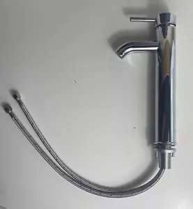 Rubinetto miscelatore lavabo vasca bagno moderno cromato corpo alto singolo ha... - Foto 1 di 7