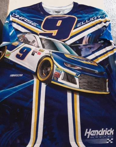 Hendrick Motorsport Chase Elliott Nascar AOP Graphic Short Sleeve Tee Mens 2XL Cover